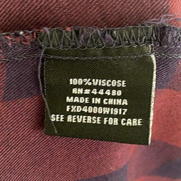 TINSEL Burgundy Purple V Neck Button Front Roll Tab Sleeve Shirt Dress M - Picture 5 of 9